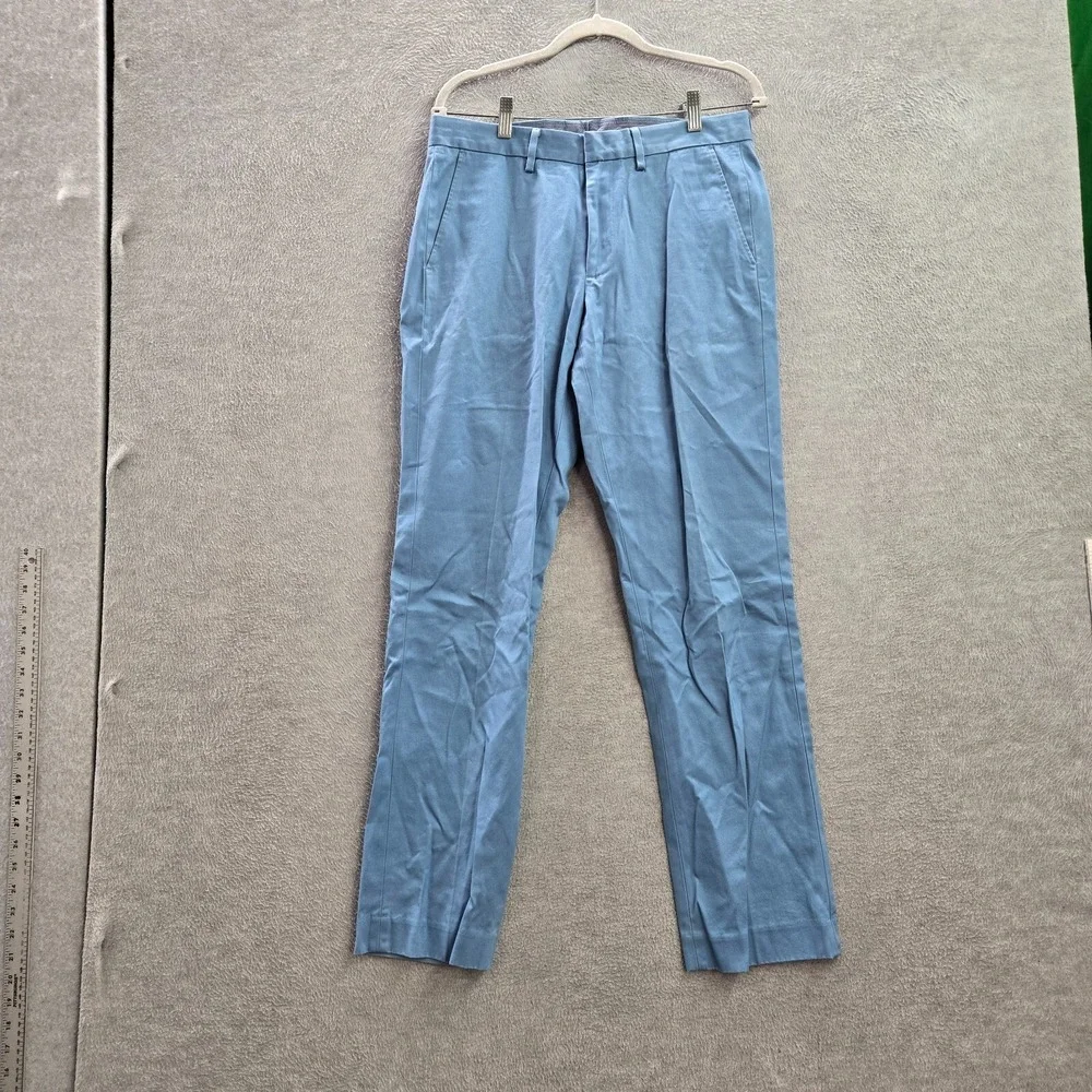 J Crew Men Pants 31x32‎ Blue Chino Bowery Urban Slim Pockets Cotton Mid Rise